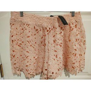 NWT Lane Bryant Shorts Pink Floral Lace 14/16 P